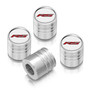 Chevrolet Camaro RS Logo in White on Shining Silver Aluminum Cylinder-Style Tire Valve Stem Caps