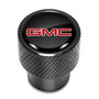 GMC Red Logo in Black on Black Aluminum Tire Valve Stem Caps