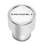 GMC Denali Nameplate in White on Shining Silver Aluminum Tire Valve Stem Caps