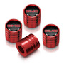 GMC Red Logo in Black on Red Aluminum Cylinder-Style Tire Valve Stem Caps