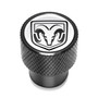 RAM in White on Black Aluminum Tire Valve Stem Caps