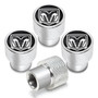 RAM in Black on Shining Silver Aluminum Tire Valve Stem Caps