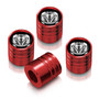RAM 2019 Logo in Black on Red Aluminum Cylinder-Style Tire Valve Stem Caps