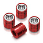 RAM 2019 Logo in White on Red Aluminum Cylinder-Style Tire Valve Stem Caps