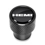 HEMI Logo in Black on Black Aluminum Tire Valve Stem Caps