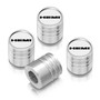 HEMI Logo White on Silver Aluminum Cylinder-Style Tire Valve Stem Caps