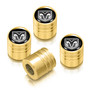 RAM in Black on Golden Aluminum Cylinder-Style Tire Valve Stem Caps