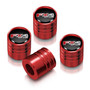 Ford F-150 FX4 Off Road Black on Red Aluminum Cylinder-Style Tire Valve Stem Caps