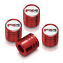 Ford F-150 FX4 Off Road White on Red Aluminum Cylinder-Style Tire Valve Stem Caps