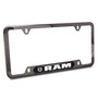 RAM Real Carbon Fiber Insert Gunmetal Chrome Stainless Steel License Plate Frame