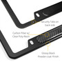 Mopar Real Carbon Fiber Insert Black Stainless Steel License Plate Frame