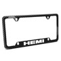 HEMI Logo Black Real 3K Carbon Fiber 50 States 4 Holes License Plate Frame