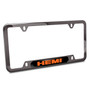 HEMI Logo Black Insert Gunmetal Chrome Stainless Steel License Plate Frame