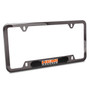 HEMI Powered Real Carbon Fiber Insert Gunmetal Chrome Stainless Steel License Plate Frame
