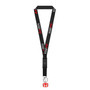 Honda Civic Type-R Black Nylon Lanyard with Red H Logo Key Charm