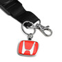 Honda Black Nylon Lanyard with Red H Logo Key Charm