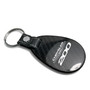 Chrysler 200 Real Black Carbon Fiber with Leather Strap Large Tear Drop Key Chain