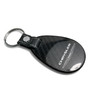 Chrysler Logo Real Black Carbon Fiber with Leather Strap Large Tear Drop Key Chain