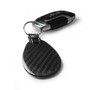 Chrysler Logo Real Black Carbon Fiber with Leather Strap Large Tear Drop Key Chain