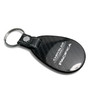 Chrysler Pacifica Real Black Carbon Fiber with Leather Strap Large Tear Drop Key Chain