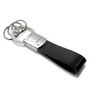 Chrysler 300 Black Real Leather Strap Chrome Round Hook Metal Key Chain