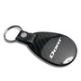 Dodge Dart Real Black Carbon Fiber with Leather Strap Large Tear Drop Key Chain