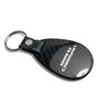 Dodge Grand Caravan Real Black Carbon Fiber with Leather Strap Large Tear Drop Key Chain