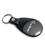 Dodge SRT Hellcat Challenger Real Black Carbon Fiber with Leather Strap Large Tear Drop Key Chain