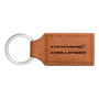 Dodge Challenger Rectangular Brown Leather Key Chain