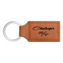 Dodge Challenger R/T Classic Rectangular Brown Leather Key Chain