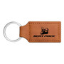 Dodge Scat-Pack Full Color Rectangular Brown Leather Key Chain
