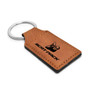 Dodge Scat-Pack Full Color Rectangular Brown Leather Key Chain
