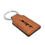 Dodge Jeep SRT Logo Rectangular Brown Leather Key Chain