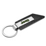 Jeep in Green Carbon Fiber Texture Black PU Leather Strap Key Chain