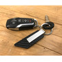 Jeep Rubicon Wrangler Carbon Fiber Texture Black PU Leather Strap Key Chain