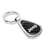 Jeep Name Real Black Carbon Fiber Chrome Metal Teardrop Key Chain Key-ring