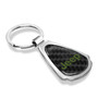Jeep in Green Real Black Carbon Fiber Chrome Metal Teardrop Key Chain Key-ring