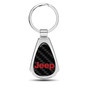 Jeep in Red Real Black Carbon Fiber Chrome Metal Teardrop Key Chain Key-ring