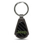 Jeep in Green Real Black Carbon Fiber Gunmetal Black Metal Teardrop Key Chain