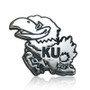University of Kansas Jayhawk Chrome Metal Car Emblem