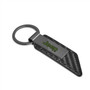 Jeep in Green Gunmetal Black Gray Metal Plate Carbon Fiber Texture Leather Key Chain