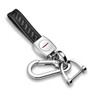 Jeep Trailhawk in White Real Black Carbon Fiber Loop-Strap Chrome Hook Key Chain
