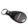 Jeep Trailhawk Real Black Carbon Fiber with Leather Strap Large Tear Drop Key Chain