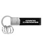 Jeep Grand Cherokee Black Real Leather Strap Chrome Round Hook Metal Key Chain