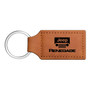 Jeep Renegade Rectangular Brown Leather Key Chain