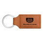 Jeep Rubicon Wrangler Rectangular Brown Leather Key Chain