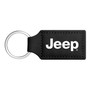 Jeep Rectangular Black Leatherette Key Chain