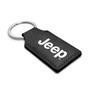 Jeep Rectangular Black Leatherette Key Chain