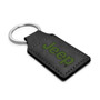 Jeep in Green Rectangular Black Leatherette Key Chain
