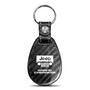 Jeep Grand Cherokee Real Black Carbon Fiber with Leather Strap Large Tear Drop Key Chain